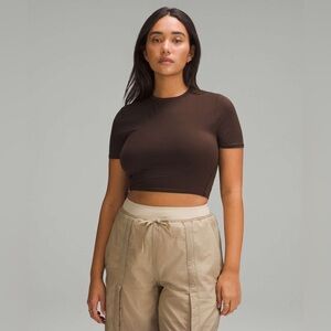 Lululemon Wundermost Ultra-Soft Nulu Crewneck Cropped T-Shirt